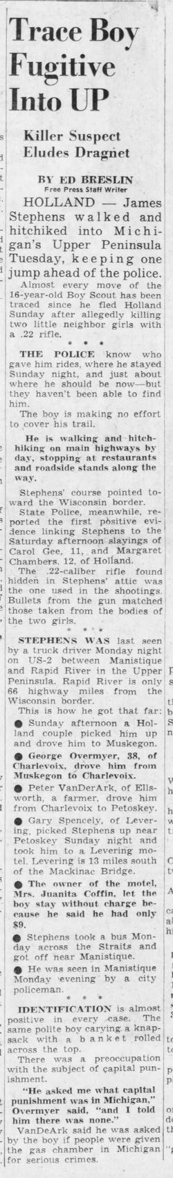 Levering Motel (Gales Motel) - May 1961 Article On Murder Suspect